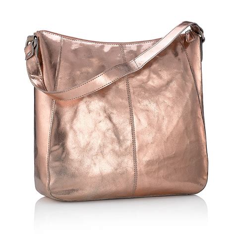 rose gold shoulder bag.